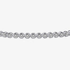 Peter Marco 14k white gold round cut diamond tennis bracelet, detail view