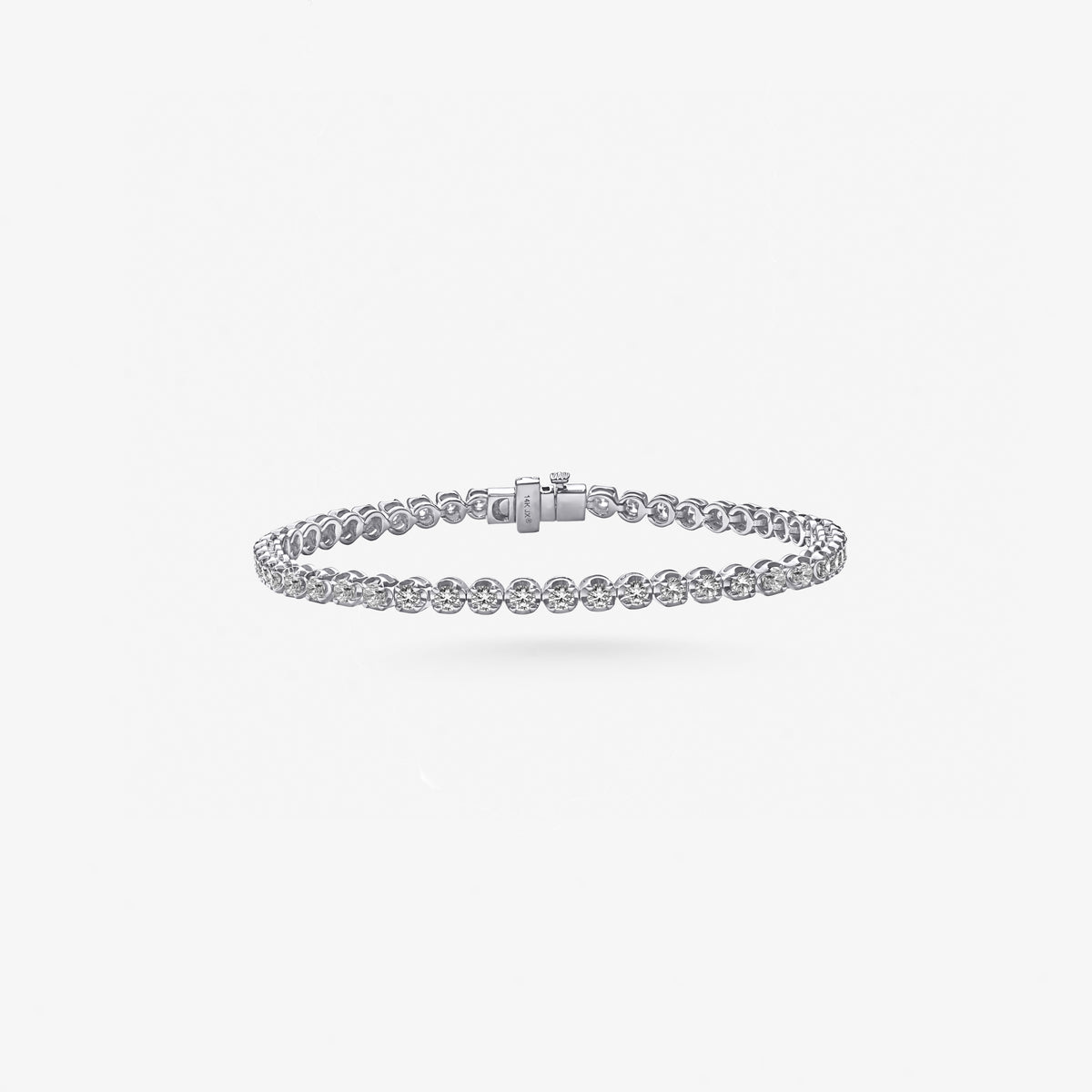 Peter Marco 14k white gold round cut diamond tennis bracelet