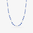 Peter Marco blue cabochon and round cut diamond necklace