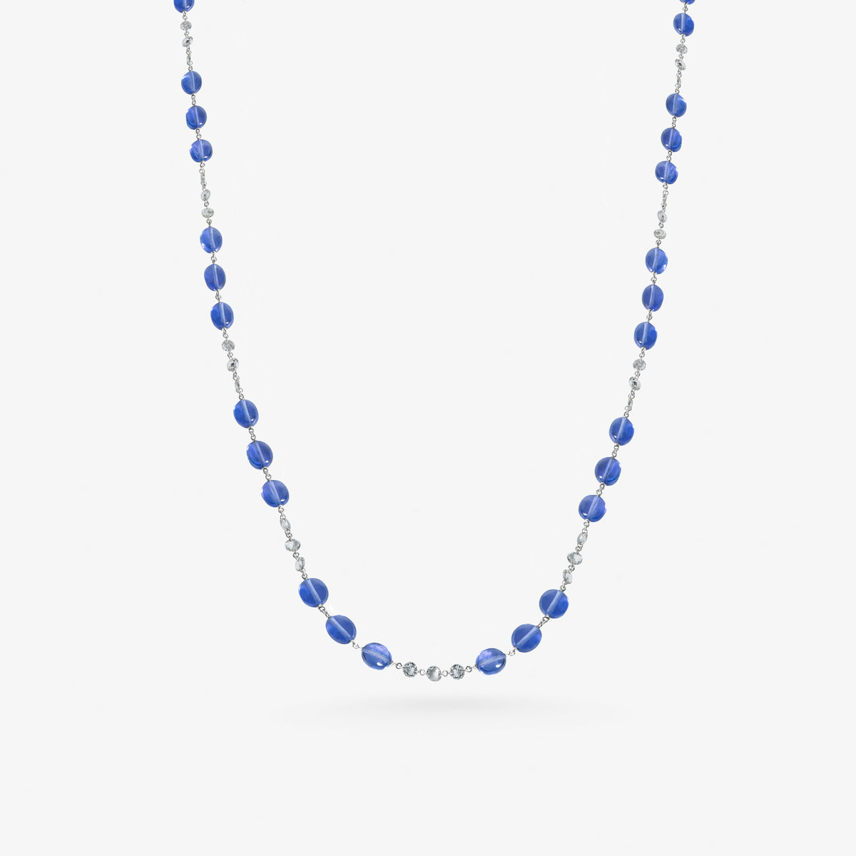 Peter Marco blue cabochon and round cut diamond necklace