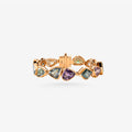 Peter Marco 18k rose gold pear and cushion cut multi-color gemstone bracelet