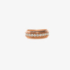 Peter Marco 18k rose gold round cut diamond band ring