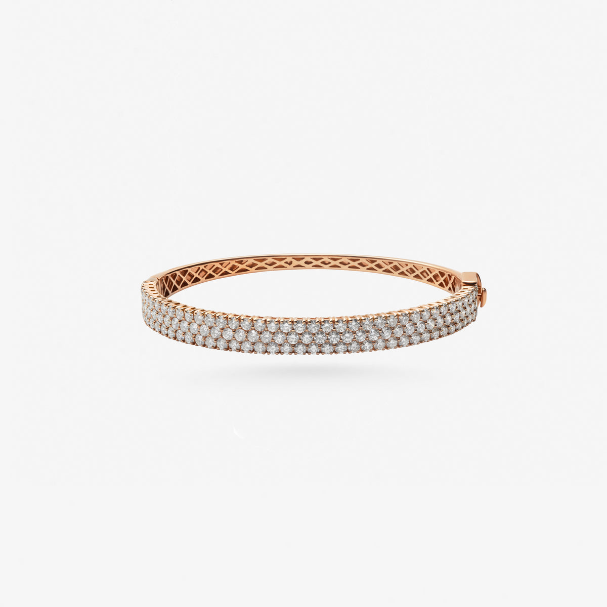 Peter Marco 18k rose gold round cut diamond bangle