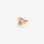Peter Marco 18k rose gold round cut diamond bypass ring, side view