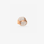 Peter Marco 18k rose gold round cut diamond bypass ring