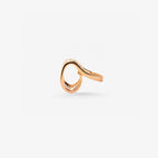 Peter Marco 18k rose gold round cut diamond cigar band ring, side view