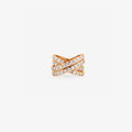 Peter Marco 18k rose gold round cut diamond crossover ring