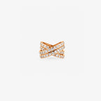Peter Marco 18k rose gold round cut diamond crossover ring