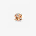 Peter Marco 18k rose gold round cut diamond crossover ring