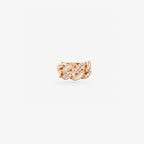 Peter Marco 18k rose gold round cut diamond Cuban link ring