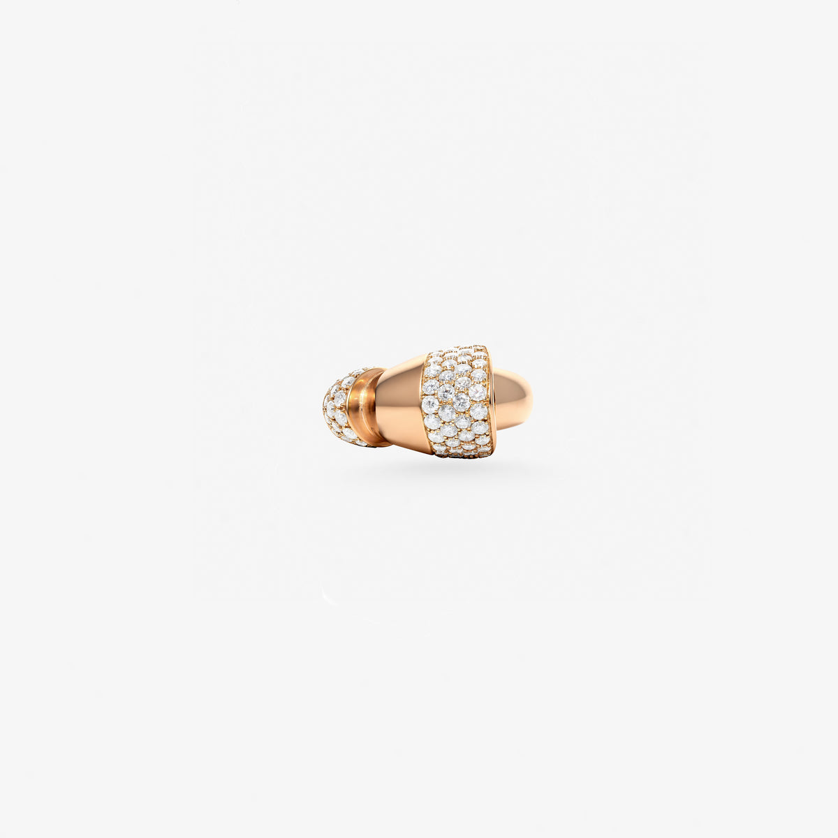 Peter Marco 18k rose gold round cut diamond dome ring