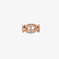 Peter Marco 18k rose gold round cut diamond interlocking link ring
