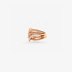 Peter Marco 18k rose gold round cut diamond multi-row ring, side view