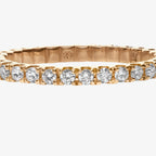 Peter Marco 18k rose gold round cut diamond ring , side view
