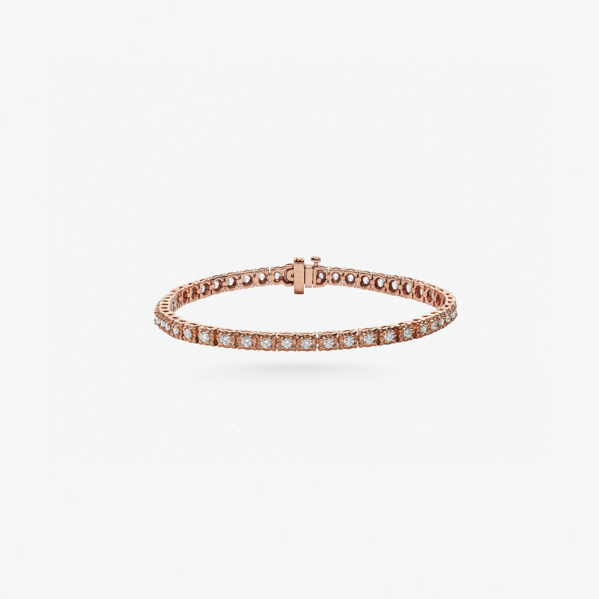 Peter Marco 18k rose gold round cut diamond tennis bracelet