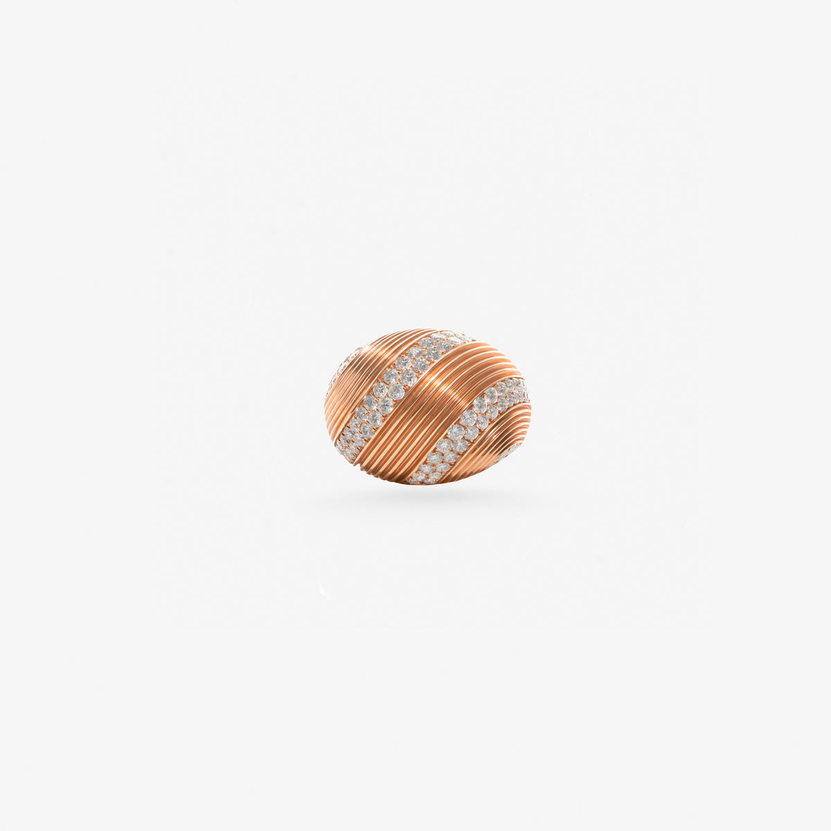 Peter Marco 18k rose gold round cut diamond twist ring
