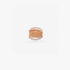 Peter Marco 18k rose gold round cut diamond wide band ring