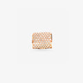 Peter Marco 18k rose gold round cut diamond wide band ring