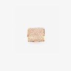 Peter Marco 18k rose gold round cut diamond wide band ring
