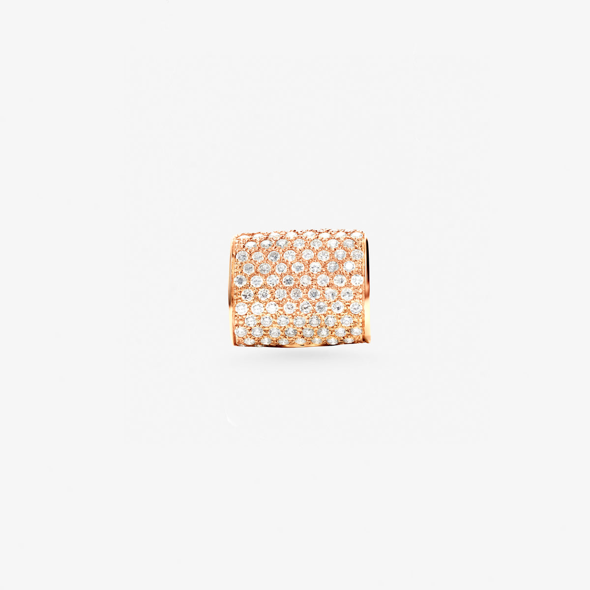 Peter Marco 18k rose gold round cut diamond wide band ring