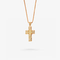 Peter Marco 18k rose gold yellow radiant cut diamond cross pendant