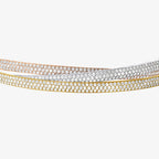 Peter Marco 18k tricolor gold round cut diamond bangle, detail view