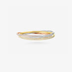Peter Marco 18k tricolor gold round cut diamond bangle