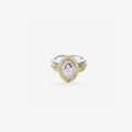 Peter Marco 18k two-tone white and yellow gold marquise and round cut diamond ring