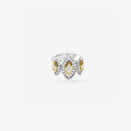 Peter Marco 18k two-tone white and yellow gold marquise cut and round cut diamond ring