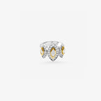 Peter Marco 18k two-tone white and yellow gold marquise cut and round cut diamond ring