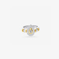 Peter Marco 18k two-tone white and yellow gold pear cut, princess and round cut diamond ring