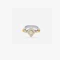 Peter Marco 18k two-tone white and yellow gold princess and round cut diamond geometric ring
