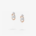 Peter Marco 18k white and rose gold baguette and round cut diamond drop earrings