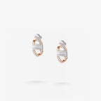 Peter Marco 18k white and rose gold baguette and round cut diamond drop earrings
