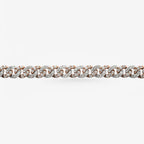 Peter Marco 18k white and rose gold round cut diamond Cuban link bracelet, detail view