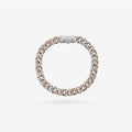 Peter Marco 18k white and rose gold round cut diamond Cuban link bracelet