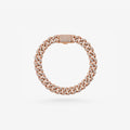 Peter Marco 18k rose gold round cut diamond Cuban link bracelet