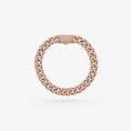 Peter Marco 18k rose gold round cut diamond Cuban link bracelet