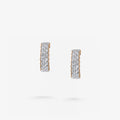 Peter Marco 18k white and rose gold round cut diamond hoop earrings