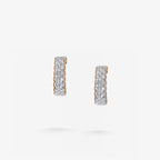 Peter Marco 18k white and rose gold round cut diamond hoop earrings