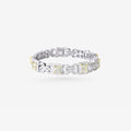 Peter Marco 18k white and yellow gold bezel set princess cut diamond bracelet