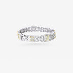 Peter Marco 18k white and yellow gold bezel set princess cut diamond bracelet