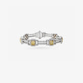 Peter Marco 18k white and yellow gold round cut diamond and cushion cut yellow diamond bracelet