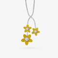 Peter Marco 18k white and yellow gold yellow and white diamond floral pendant necklace