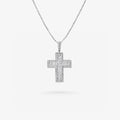 Peter Marco 18k white gold baguette cut and round cut diamond cross pendant