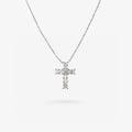 Peter Marco 18k white gold baguette cut and round cut diamond cross pendant