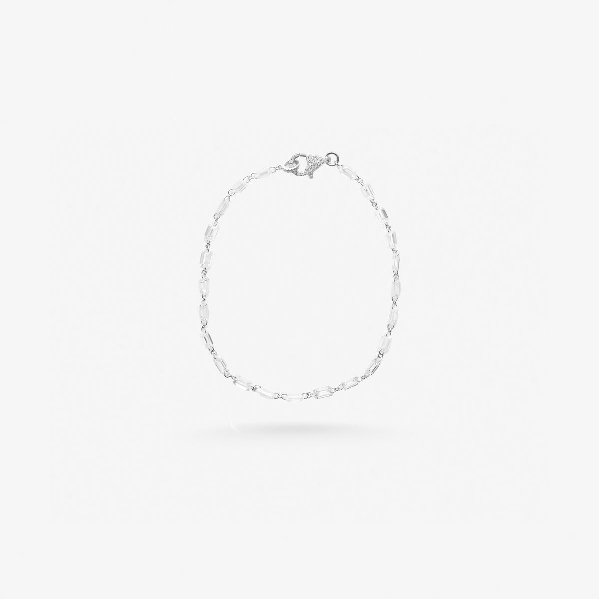 Peter Marco 18k white gold baguette cut crystal bracelet