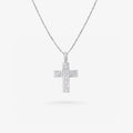 Peter Marco 18k white gold baguette cut diamond cross pendant