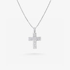 Peter Marco 18k white gold baguette cut diamond cross pendant