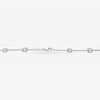 Peter Marco 18k white gold bezel-set emerald cut diamond necklace